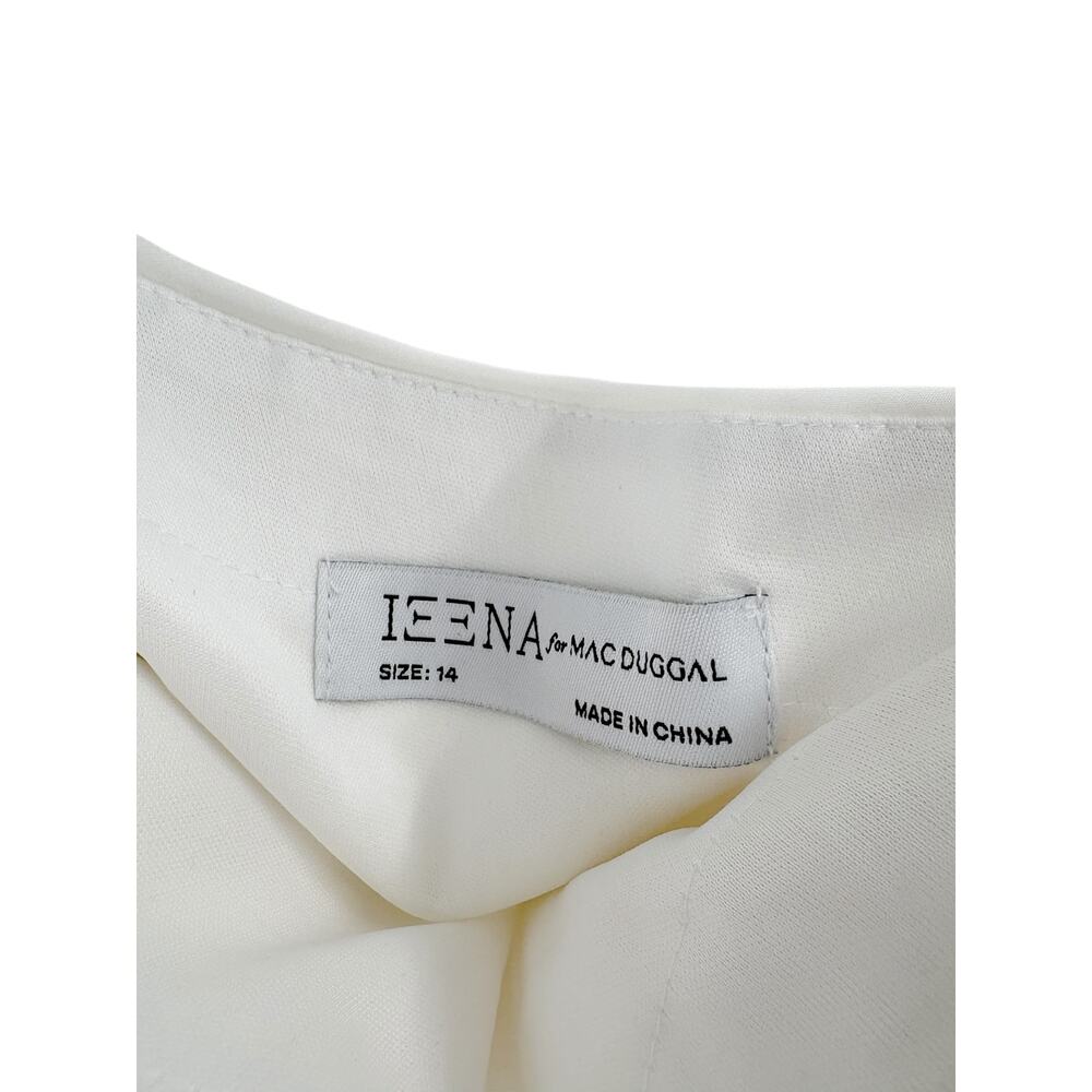 MAC DUGGAL Dress Size 14 White One Shoulder Mini NEW Satin Cocktail Dress - Picture 5 of 10